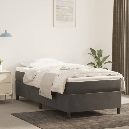 vidaXL Boxspringbett Dunkelgrau 90x200 cm Samt