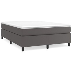 vidaXL Bettgestell Grau 140x190 cm Kunstleder