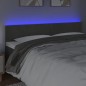 vidaXL LED Kopfteil Dunkelgrau 180x5x78/88 cm Samt