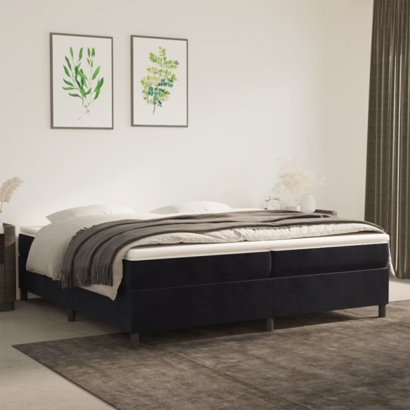 vidaXL Boxspringbett Schwarz 200x200 cm Samt vidaXL Boxspringbett Schwarz 200x200 cm Samt