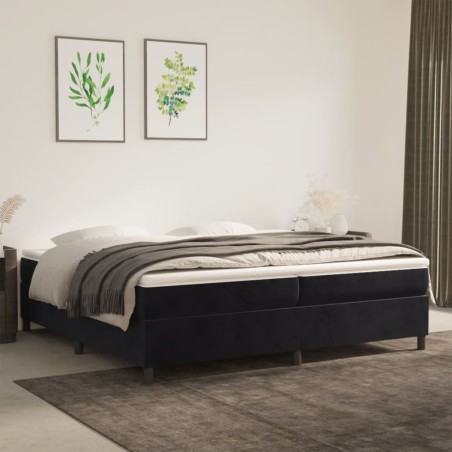 vidaXL Boxspringbett Schwarz 200x200 cm Samt