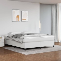 vidaXL Boxspringbett Weiß 180x200 cm Kunstleder