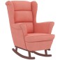 vidaXL Schaukelsessel und Hocker mit Holzbeinen Rosa Samt vidaXL Schaukelsessel und Hocker mit Holzbeinen Rosa Samt