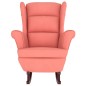 vidaXL Schaukelsessel und Hocker mit Holzbeinen Rosa Samt vidaXL Schaukelsessel und Hocker mit Holzbeinen Rosa Samt