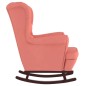 vidaXL Schaukelsessel und Hocker mit Holzbeinen Rosa Samt vidaXL Schaukelsessel und Hocker mit Holzbeinen Rosa Samt