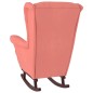 vidaXL Schaukelsessel und Hocker mit Holzbeinen Rosa Samt vidaXL Schaukelsessel und Hocker mit Holzbeinen Rosa Samt