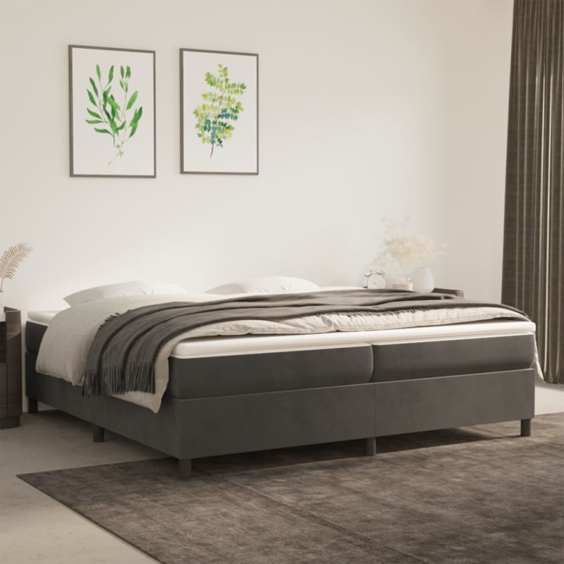 vidaXL Boxspringbett Dunkelgrau 200x200 cm Samt