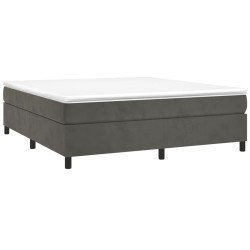 vidaXL Boxspringbett Dunkelgrau 200x200 cm Samt