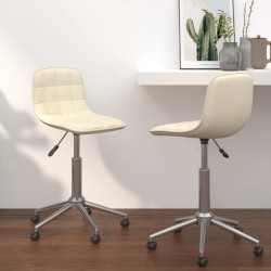 Esszimmerstühle 2 Stk. Drehbar Creme Stoff