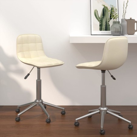 Esszimmerstühle 2 Stk. Drehbar Creme Stoff