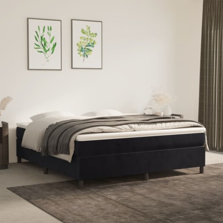 vidaXL Boxspringbett Schwarz 160x200 cm Samt