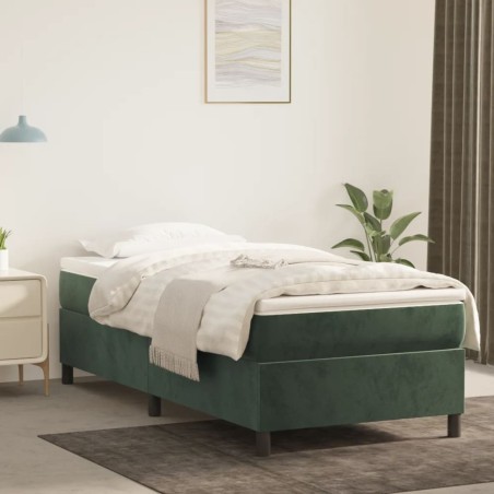 vidaXL Boxspringbett Dunkelgrün 90x200 cm Samt