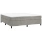 vidaXL Boxspringbett Hellgrau 160x200 cm Samt vidaXL Boxspringbett Hellgrau 160x200 cm Samt