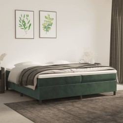 vidaXL Boxspringbett Dunkelgrün 200x200 cm Samt