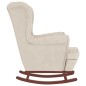 vidaXL Schaukelsessel und Hocker mit Holzbeinen Creme Samt vidaXL Schaukelsessel und Hocker mit Holzbeinen Creme Samt