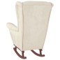 vidaXL Schaukelsessel und Hocker mit Holzbeinen Creme Samt vidaXL Schaukelsessel und Hocker mit Holzbeinen Creme Samt