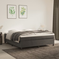vidaXL Boxspringbett Dunkelgrau 180x200 cm Samt