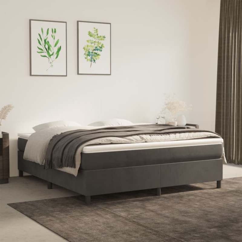 vidaXL Boxspringbett Dunkelgrau 180x200 cm Samt vidaXL Boxspringbett Dunkelgrau 180x200 cm Samt