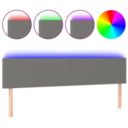 vidaXL LED Kopfteil Dunkelgrau 200x5x78/88 cm Stoff
