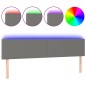 vidaXL LED Kopfteil Dunkelgrau 200x5x78/88 cm Stoff