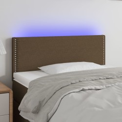 vidaXL LED Kopfteil Dunkelbraun 80x5x78/88 cm Stoff