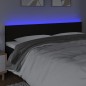 vidaXL LED Kopfteil Schwarz 180x5x78/88 cm Stoff