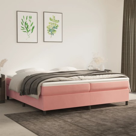 vidaXL Boxspringbett Rosa 200x200 cm Samt