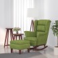 vidaXL Schaukelsessel und Hocker mit Holzbeinen Hellgrün Samt vidaXL Schaukelsessel und Hocker mit Holzbeinen Hellgrün Samt