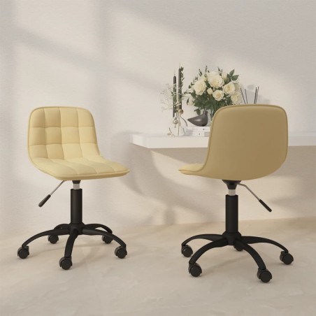 Esszimmerstühle 2 Stk. Drehbar Creme Samt