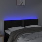 vidaXL LED Kopfteil Schwarz 144x5x78/88 cm Kunstleder