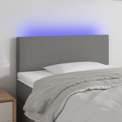 vidaXL LED Kopfteil Dunkelgrau 90x5x78/88 cm Stoff