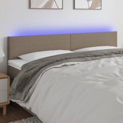 vidaXL LED Kopfteil Taupe 180x5x78/88 cm Stoff