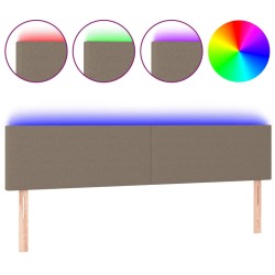 vidaXL LED Kopfteil Taupe 180x5x78/88 cm Stoff