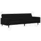 vidaXL Schlafsofa 2-Sitzer mit Hocker Schwarz Mikrofasergewebe vidaXL Schlafsofa 2-Sitzer mit Hocker Schwarz Mikrofasergewebe