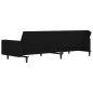 vidaXL Schlafsofa 2-Sitzer mit Hocker Schwarz Mikrofasergewebe vidaXL Schlafsofa 2-Sitzer mit Hocker Schwarz Mikrofasergewebe
