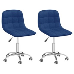 Esszimmerstühle 2 Stk. Drehbar Blau Stoff
