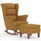 vidaXL Schaukelsessel und Hocker mit Holzbeinen Braun Samt vidaXL Schaukelsessel und Hocker mit Holzbeinen Braun Samt