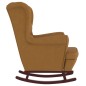 vidaXL Schaukelsessel und Hocker mit Holzbeinen Braun Samt vidaXL Schaukelsessel und Hocker mit Holzbeinen Braun Samt