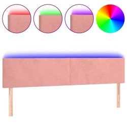 vidaXL LED Kopfteil Rosa 180x5x78/88 cm Samt