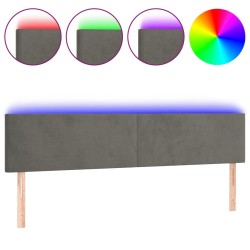 vidaXL LED Kopfteil Dunkelgrau 160x5x78/88 cm Samt