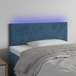 vidaXL LED Kopfteil Dunkelblau 90x5x78/88 cm Samt