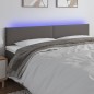 vidaXL LED Kopfteil Grau 180x5x78/88 cm Kunstleder