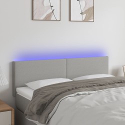 vidaXL LED Kopfteil Hellgrau 144x5x78/88 cm Stoff
