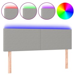 vidaXL LED Kopfteil Hellgrau 144x5x78/88 cm Stoff