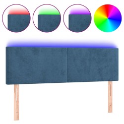vidaXL LED Kopfteil Dunkelblau 144x5x78/88 cm Samt