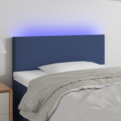 vidaXL LED Kopfteil Blau 90x5x78/88 cm Stoff