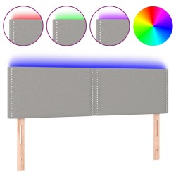 vidaXL LED Kopfteil Hellgrau 144x5x78/88 cm Stoff