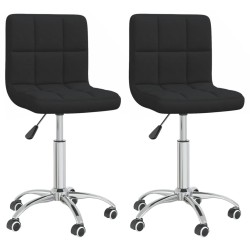 Esszimmerstühle 2 Stk. Drehbar Schwarz Stoff