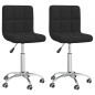 Esszimmerstühle 2 Stk. Drehbar Schwarz Stoff Esszimmerstühle 2 Stk. Drehbar Schwarz Stoff