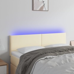 vidaXL LED Kopfteil Creme 144x5x78/88 cm Kunstleder